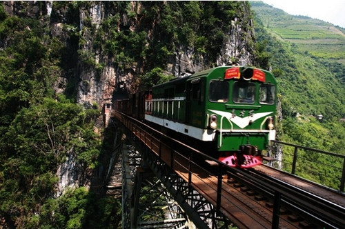 Zig-Zag Bridge of Yunnan-Vietnam Railway