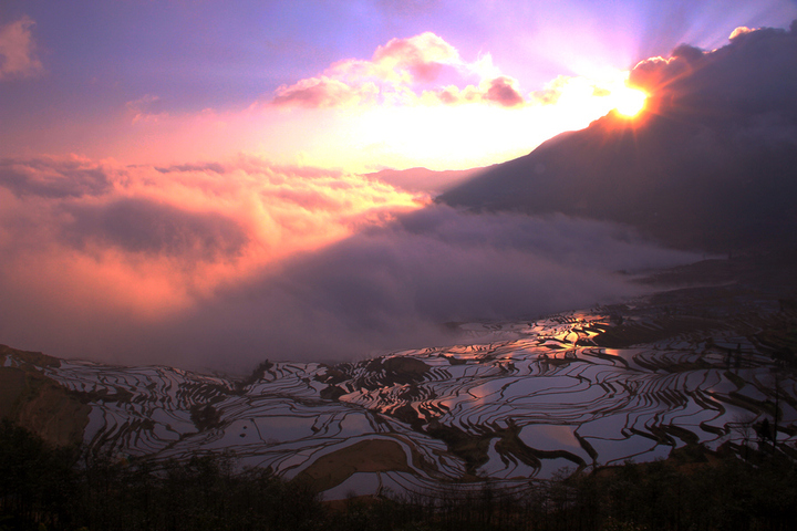 Duoyishu Rice Terraces in Yuanyang County, Honghe