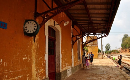 Bisezhai Railway Station of Yunnan-Vietnam Railway in Mengzi City,