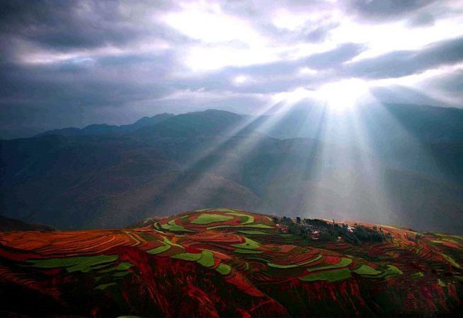 Luoxiagou Scenic Spot of Dongchuan Red Land,Kunming